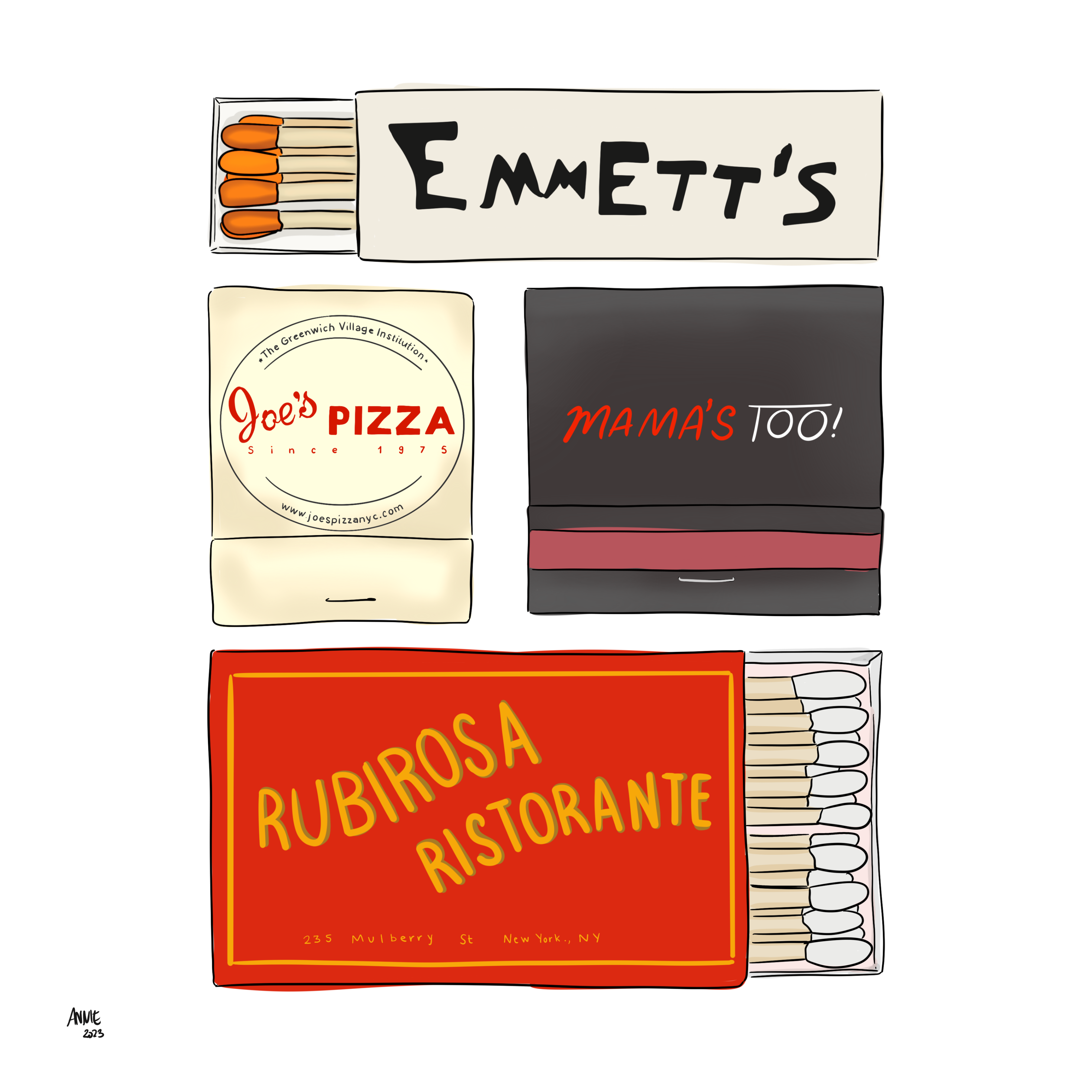 NYC Pizza Matchbooks