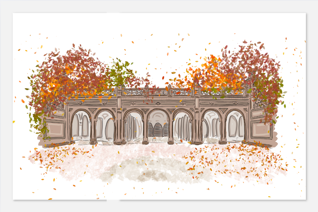 Bethesda Terrace in Fall - Central Park